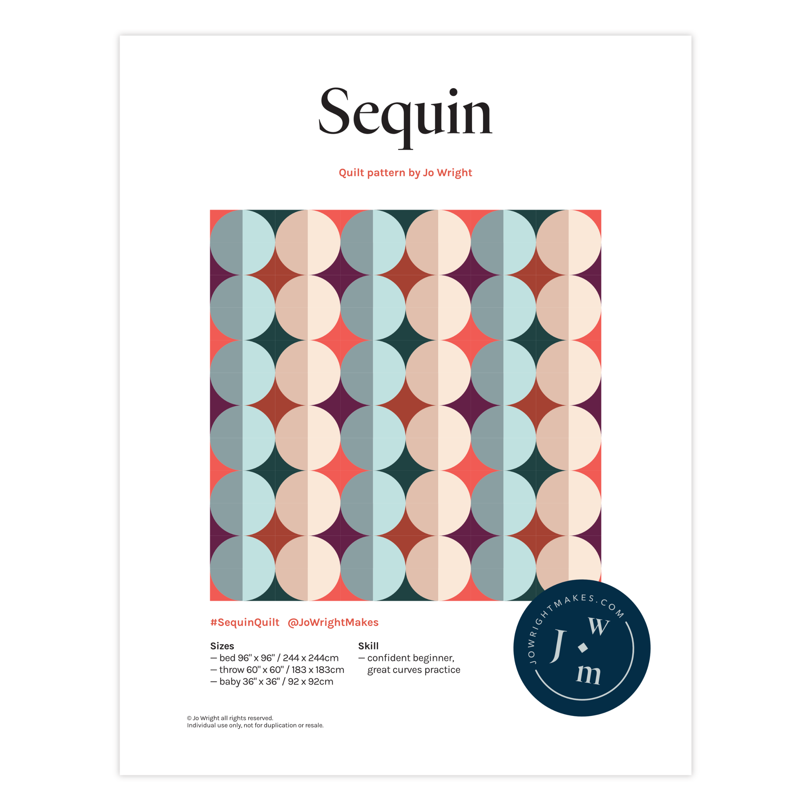 Sequin quilt pattern (PDF)